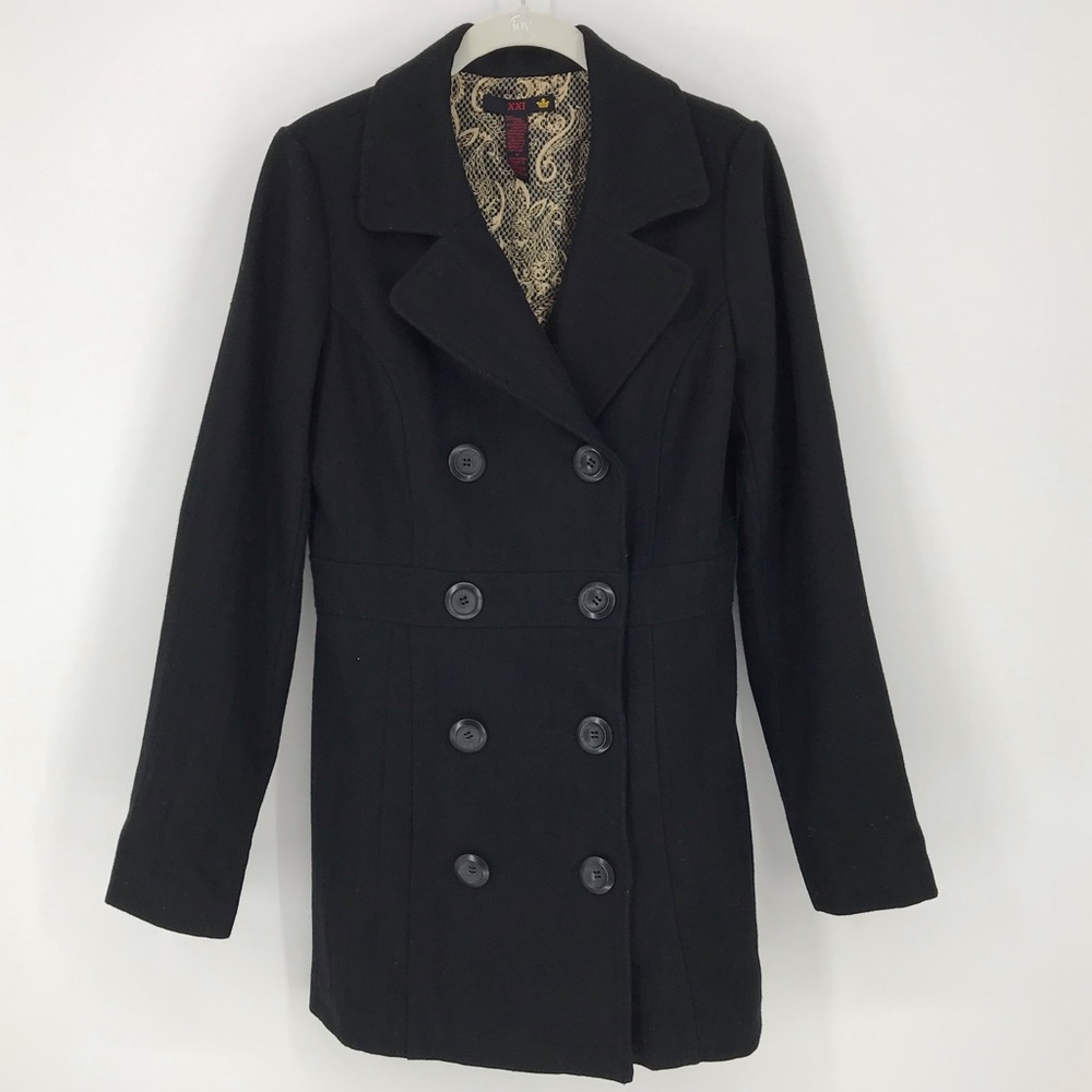 Forever 21 Black Double Breasted Pea Coat
